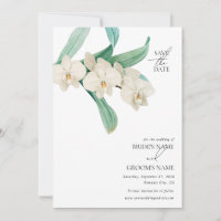 Mariage Floral aux Orchidées Blanches Aquarelle