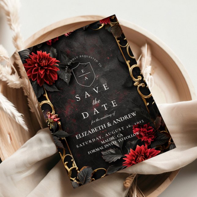 Save The Date Mariage Floral Baroque Sombre (Créateur téléchargé)