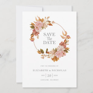Save The Date Mariage floral bohème aquarelle