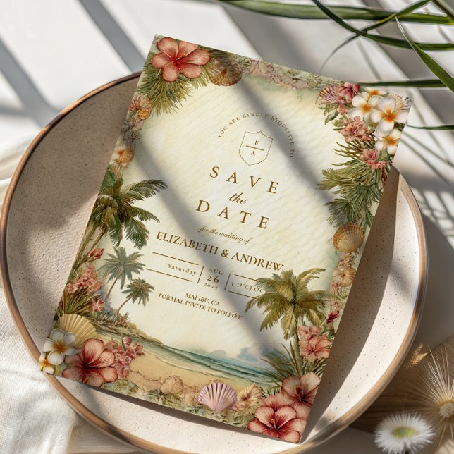 Save The Date Mariage Floral Botanique Insulaire (Créateur téléchargé)