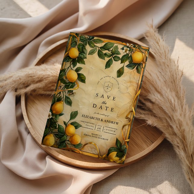 Save The Date Mariage Floral Citron de Toscane (Créateur téléchargé)