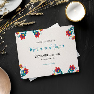 Save The Date Mariage floral coloré de la festa mexicaine