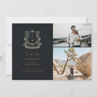 Save The Date Mariage Floral Crest