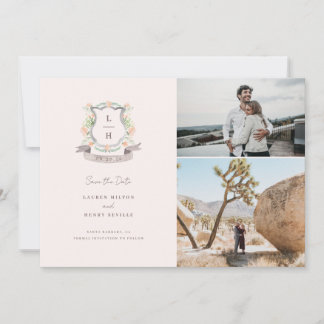 Save The Date Mariage Floral Crest