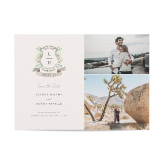 Save The Date Mariage Floral Crest