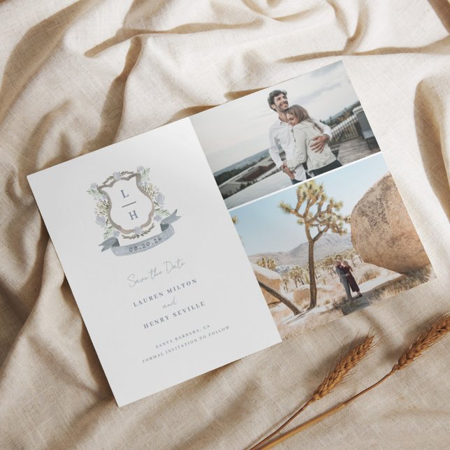 Save The Date Mariage Floral Crest (Créateur téléchargé)