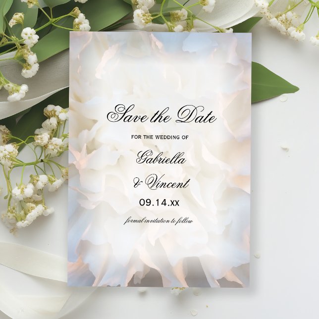 Save The Date Mariage floral de la carnation blanche Enregistrer (Créateur téléchargé)