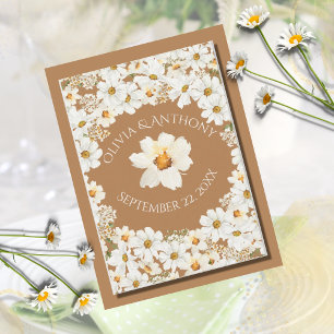 Save The Date Mariage floral de marguerite personnalisé