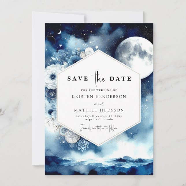 Save The Date Mariage floral élégant (Devant)