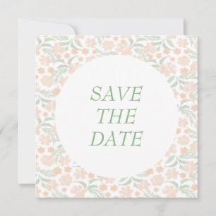 Save The Date Mariage Floral Élégant Aquarelle Orange