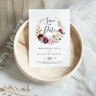 Save The Date Mariage floral et botanique rustique