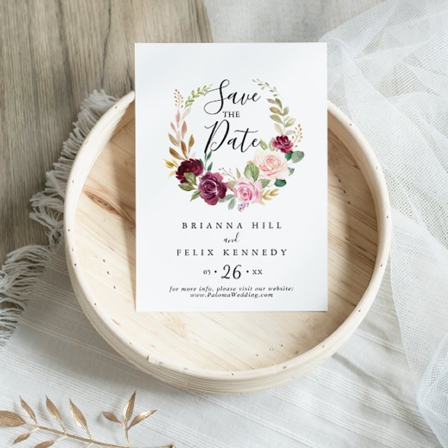 Save The Date Mariage floral et botanique rustique (Créateur téléchargé)