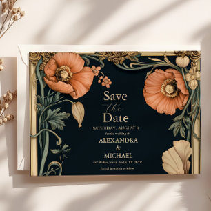 Save The Date Mariage Floral Fantaisiste Royal Victorien