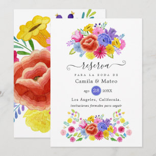 Save The Date Mariage Floral Fiesta Espagnol