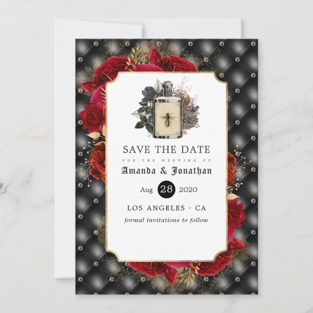 Save The Date Mariage Floral Gothique (Devant)