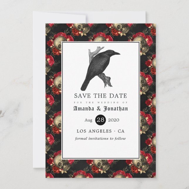 Save The Date Mariage Floral Gothique (Devant)