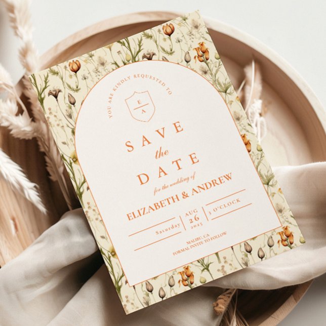Save The Date Mariage Floral Jardin Vintage (Créateur téléchargé)