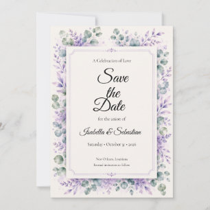 Save The Date Mariage Floral Lavande Éthéré