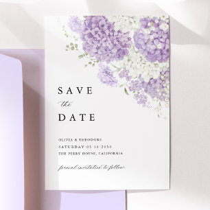 Save The Date Mariage Floral Lavande Lilas Blanc