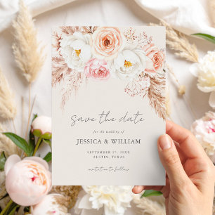 Save The Date Mariage floral minimaliste Boho Fall
