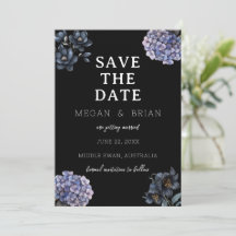 Mariage Floral Noir Typographie Classique Sombre