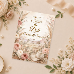 Save The Date Mariage Floral Occidental Romantique