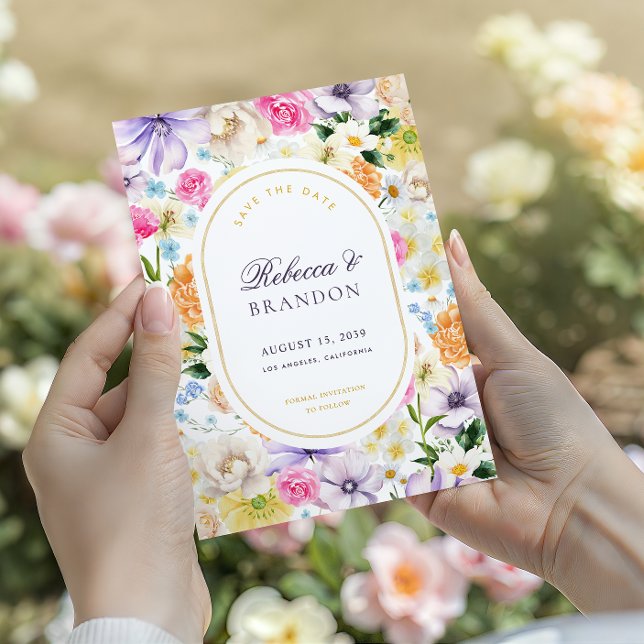 Save The Date Mariage Floral Printanier aux Couleurs Pastels Vib (Créateur téléchargé)