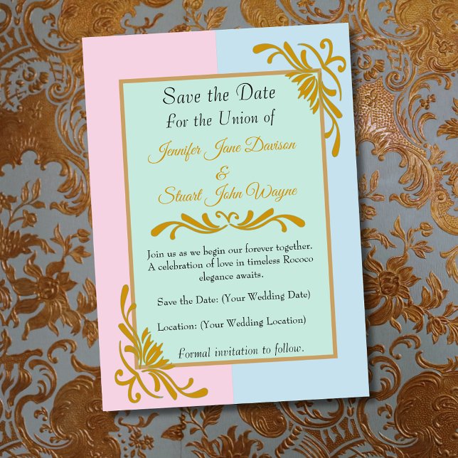 Save The Date Mariage Floral Rococo Romantique (Créateur téléchargé)