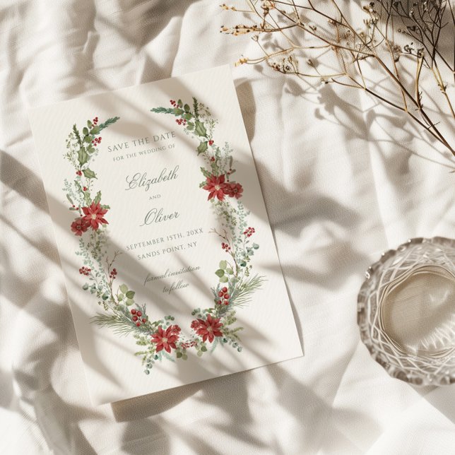 Save The Date Mariage floral romantique d'hiver (Créateur téléchargé)