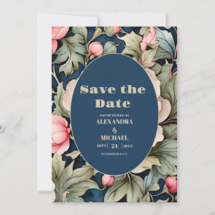 Save The Date Mariage Floral Rose Aquarelle