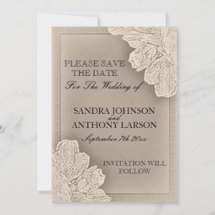 Save The Date Mariage Floral Roulé Rustique Enregistrer La Date