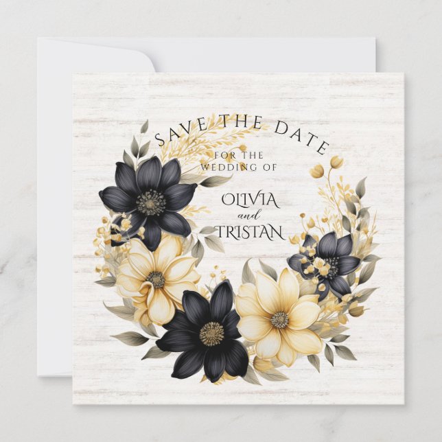 Save The Date Mariage floral rustique (Devant)