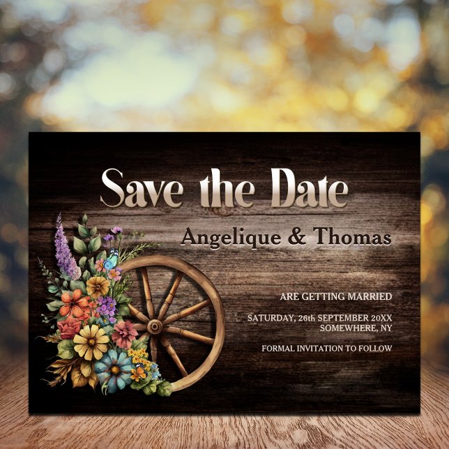 Save The Date Mariage Floral Rustique (Créateur téléchargé)