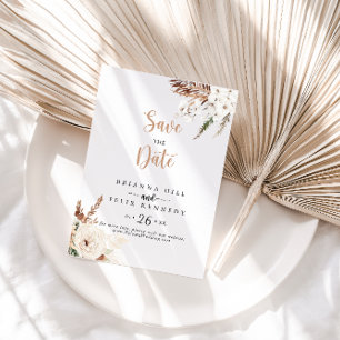 Save The Date Mariage floral rustique Boho élégant