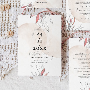 Save The Date Mariage floral rustique Earthy