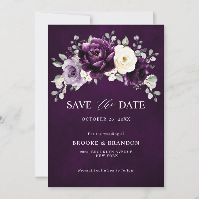 Save The Date Mariage Floral Sa  Sa (Devant)