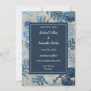 Save The Date Mariage Floral Tissé Enregistrer La Date
