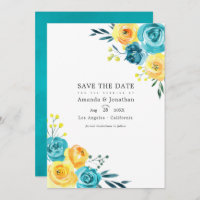 Mariage floral turquoise et jaune
