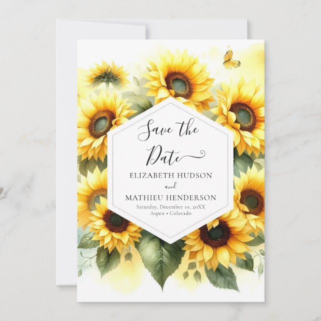Save The Date Mariage floral unique (Devant)