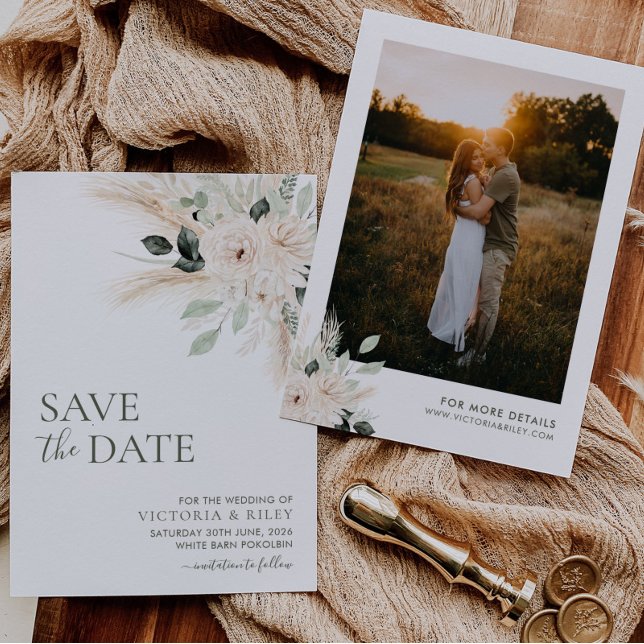 Save The Date Mariage Floral Verdoyant Sauvez La Date VICTORIA (VICTORIA | Save The Date | Matching items available)
