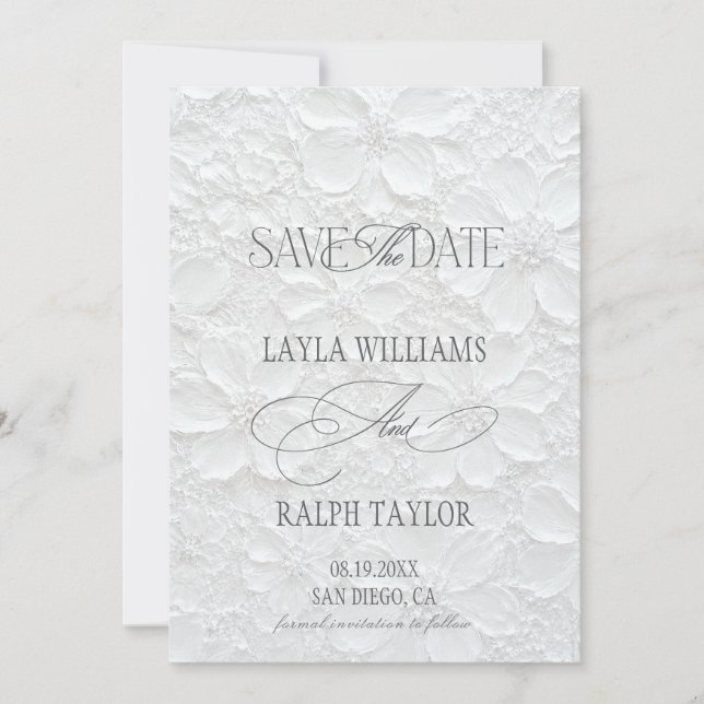 Save The Date Mariage Floral Vieille Fortune (Devant)