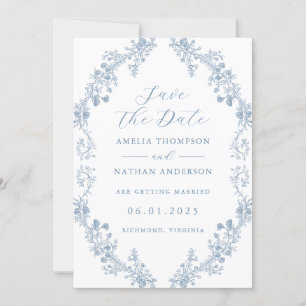 Save The Date Mariage Floral vintage Enregistrer La Date