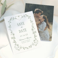 Mariage Floral Vintage Vert Sauge Photo
