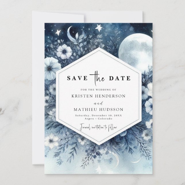 Save The Date Mariage floral Whimsical (Devant)