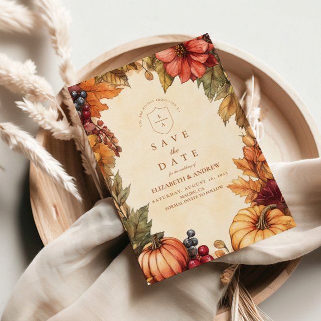 Save The Date Mariage Florales à la Saveur de Citrouille (Créateur téléchargé)