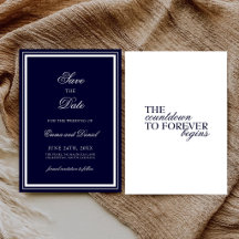 Mariage Formel Élégant Minimaliste Bleu Marine