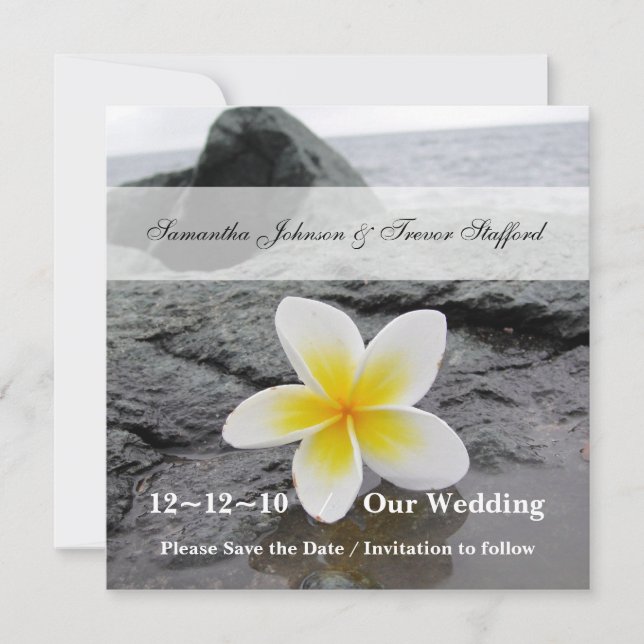 Save The Date Mariage Frangipani Enregistrer les annonces Date (Devant)