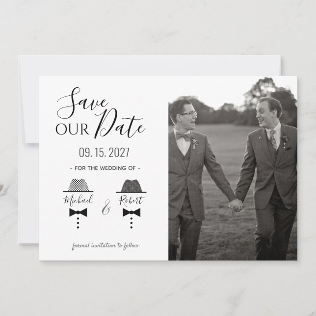 Save The Date Mariage Gay Photo (Devant)