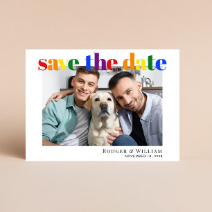 Save The Date Mariage Gay Rainbow Photo Enregistrer La Date