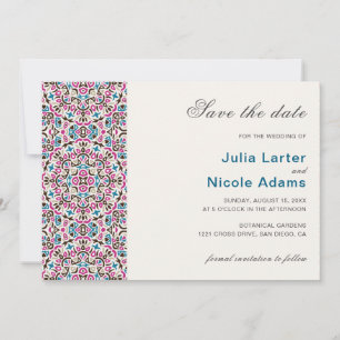 Save The Date Mariage géométrique mandala en treillis marocain